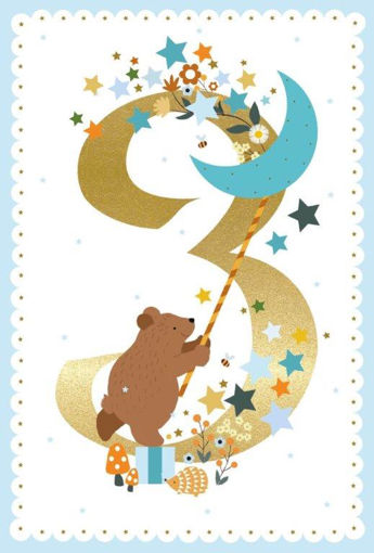 Picture of 3 BIRTHDAY CARD BLUE